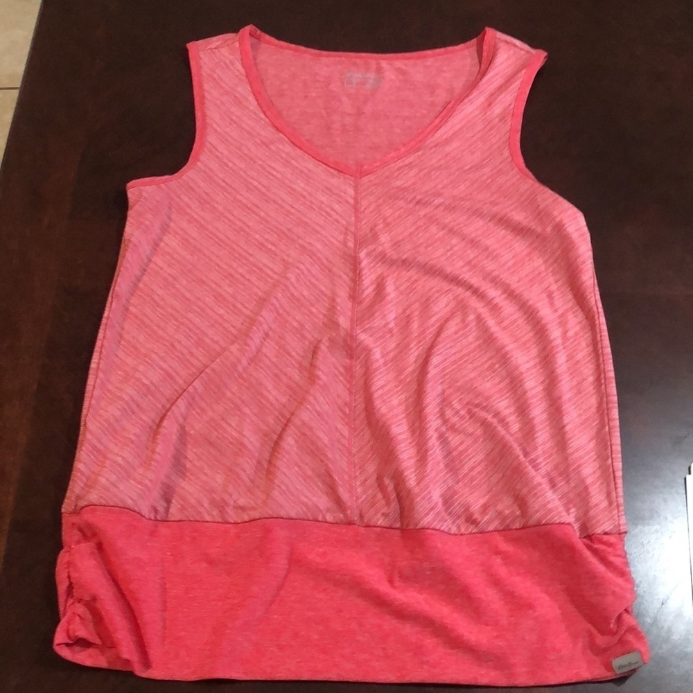 Eddie Bauer Simple Basics Dark Pink V-Neck Tank Top Breathable & Stretchy T162